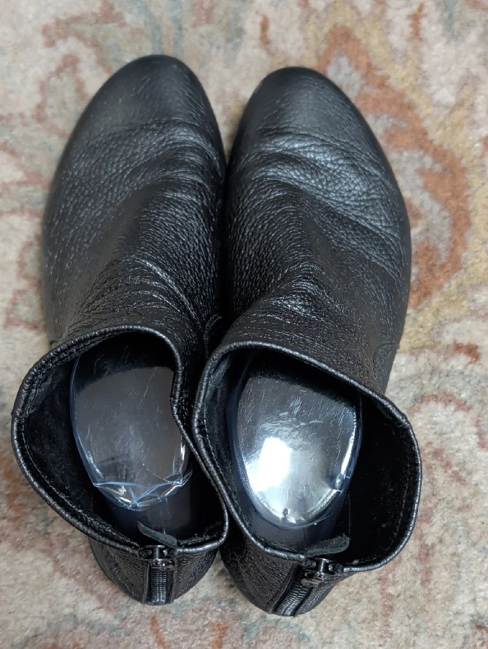 arche Baryky Silver Black Leather Ankle Booties
